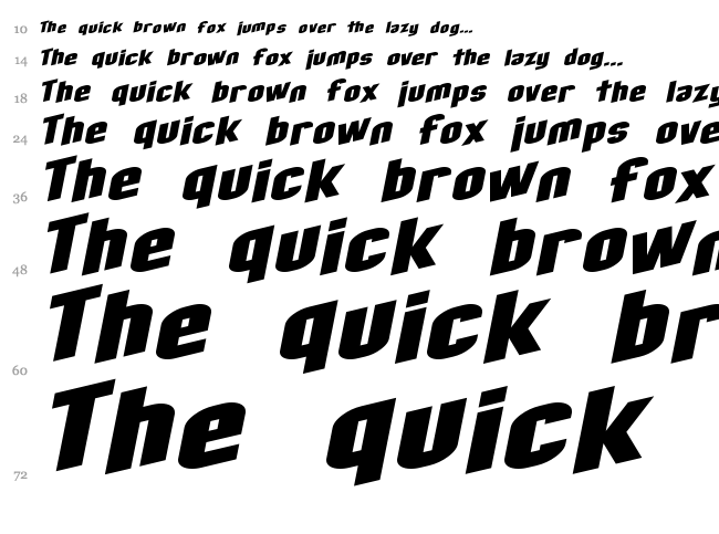 SF Obliquities font waterfall